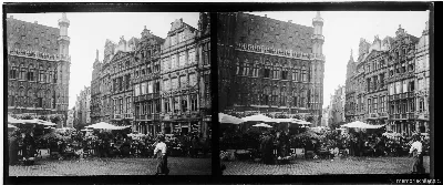 Mercado de flores en Bruselas, Bélgica, agosto 1909 — 1909 | Chile de Ayer
