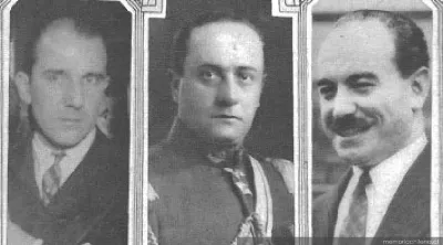 Miembros de la Junta de Gobierno de la República Socialista de Chile: Eugenio Matte Hurtado, General Arturo Puga y Carlos Dávila, 1932 — 1932 | Chile de Ayer