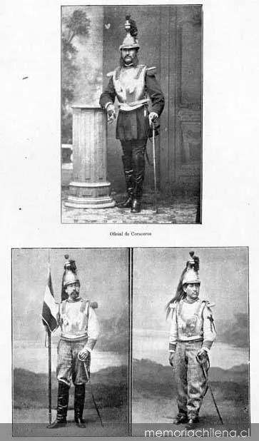 Militares bolivianos, Coraceros de Daza, hacia 1880 — 1880 | Chile de Ayer