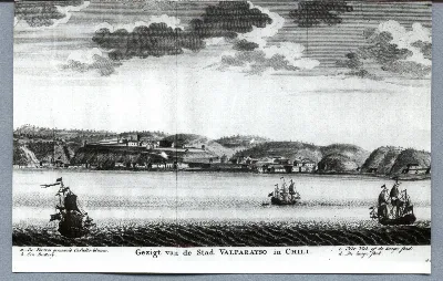 Embarcaciones en Valparaíso, Chile, 1767 — 1767 | Chile de Ayer