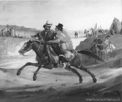 Paseo a caballo, hacia 1835 — 1835 | Chile de Ayer