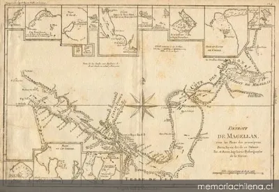 Detroit de Magellan avec les plans des principaux ports, Baves &amp — 1848 | Chile de Ayer