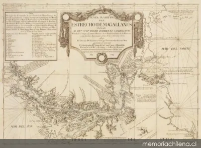 Mapa marítimo del Estrecho de Magallanes, 1769 — 1769 | Chile de Ayer