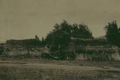 Grupo de mapuches afuera de una ruca, 1906 — 1906 | Chile de Ayer