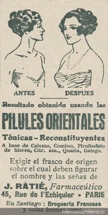 Pilules orientales — 1931 | Chile de Ayer