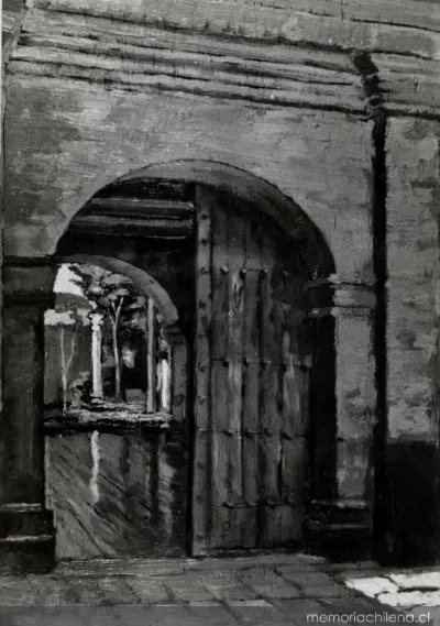 Entrada a un patio del Hospital San Juan de Dios, hacia 1900 — 1900 | Chile de Ayer