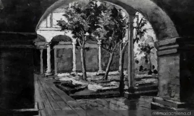 Claustro de las monjas del Hospital San Juan de Dios, hacia 1900 — 1900 | Chile de Ayer