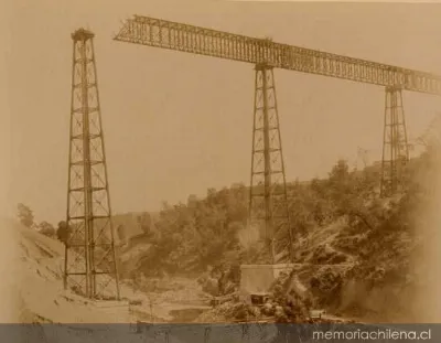 Construcción del viaducto de Malleco, hacia 1888 — 1889 | Chile de Ayer