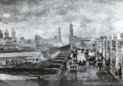 Puente de Cal y Canto, hacia 1850 — 1850 | Chile de Ayer