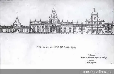 Vista de la Casa de Gobierno, hacia 1900 — 1900 | Chile de Ayer