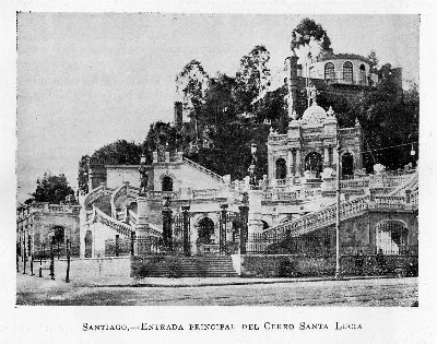 Entrada principal del Cerro Santa Lucía — 1910 | Chile de Ayer