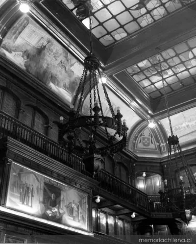 Sala de lectura de la Sala Medina en la Biblioteca Nacional, hacia 1930 — 1900 | Chile de Ayer