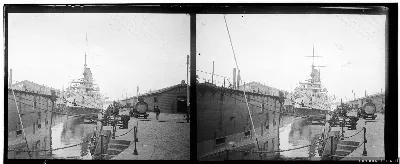 El O'Higgins en el dique, Talcahuano, 1907 — 1907 | Chile de Ayer