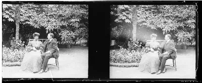 Carlos Silva Vildósola y Sra., en la casa de calle Vicuña Mackenna, 1906 — 1906 | Chile de Ayer