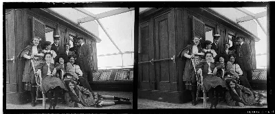 Grupo de personas a bordo del Cap. Verde, 1907 — 1907 | Chile de Ayer