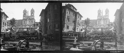 Plaza de España en Roma, Italia, abril 1911 — 1911 | Chile de Ayer
