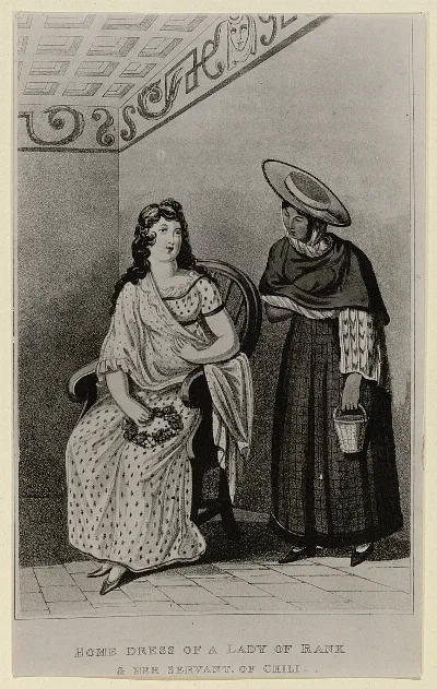 Dama de la aristocracia chilena con su mucama][fotografía]. [S.l. : s.n. , 19uu]. — 1900 | Chile de Ayer
