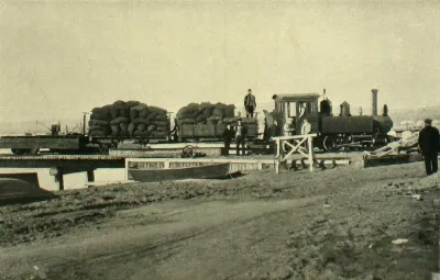 Muelle de exportación y ferrocarril de la mina de carbón Loreto, Magallanes, 1906 — 1906 | Chile de Ayer