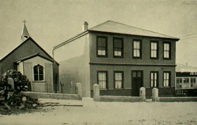 Iglesia anglicana y Escuela Inglesa, Punta Arenas, 1906 — 1906 | Chile de Ayer