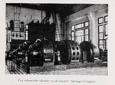 Una subestación eléctrica en el trayecto Santiago-Valparaíso — 1931 | Chile de Ayer