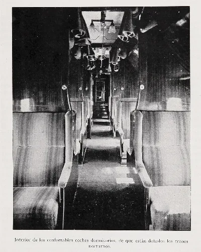 Interior de los coches dormitorios, 1931 — 1931 | Chile de Ayer