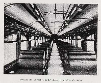 Interior de los coches de primera clase, 1931 — 1931 | Chile de Ayer