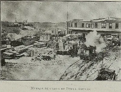 Muelle de carga de Punta Arenas, 1920 — 1920 | Chile de Ayer