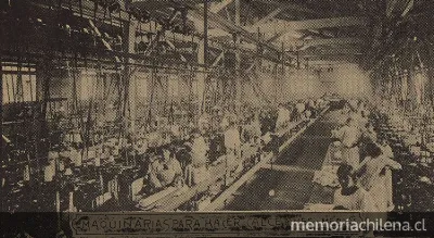 Máquina para hacer calcetines y medias, 1920 — 1920 | Chile de Ayer