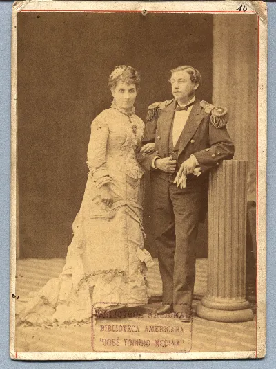 Carlos Condell y su esposa Matilde?, hacia 1880 — 1880 | Chile de Ayer