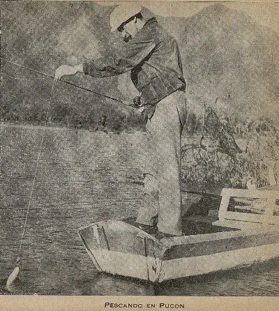 Pescando en Pucón, 1942 — 1942 | Chile de Ayer