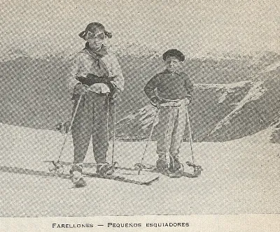 Niños esquiando en Farellones, 1948 — 1948 | Chile de Ayer