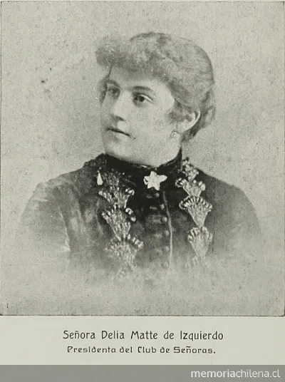 Señora Delia Matte de Izquierdo, presidenta del Club de Señoras — 1918 | Chile de Ayer