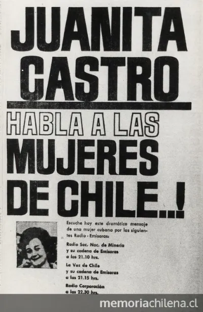Juanita Castro habla a las mujeres de Chile — 1964 | Chile de Ayer