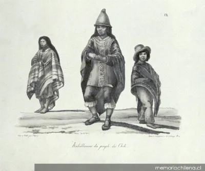 Vestimentas gentes del pueblo de Chile: el hombre con bonete, característico del Valle Central, 1816 — 1816 | Chile de Ayer