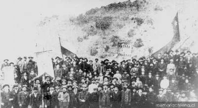 Concentración de obreros, hacia 1900 — 1900 | Chile de Ayer