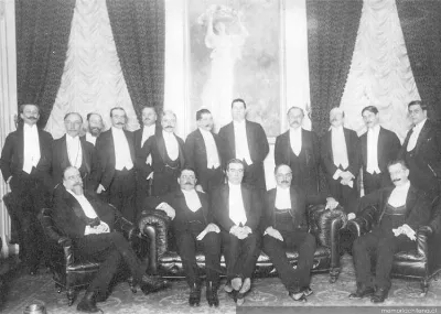 Comida en honor de Alberto Edwards en el Club de la Unión, hacia 1920 — 1920 | Chile de Ayer