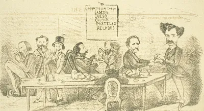 Asuntos en tabla: jamón , queso, chicha, pasteles, helados, 1867 — 1867 | Chile de Ayer