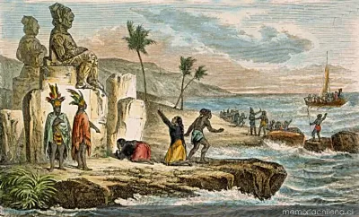 Ídolos de la Isla de Pascua — 1722 | Chile de Ayer