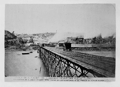 Muelle y hornos de fundición de ladrillos, Lota — 1852 | Chile de Ayer