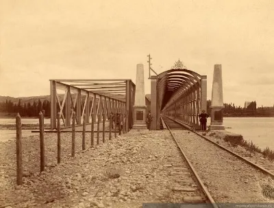 Puente férreo y carretero del Maule, hacia 1888 — 1888 | Chile de Ayer