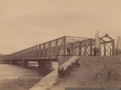 Puente férreo y carretero del Maule, hacia 1890 — 1890 | Chile de Ayer