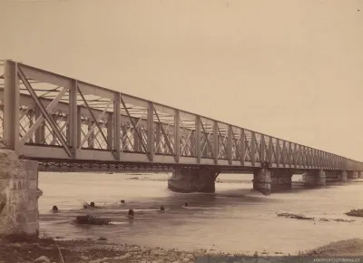 Puente férreo y carretero del Maule, hacia 1888 — 1888 | Chile de Ayer