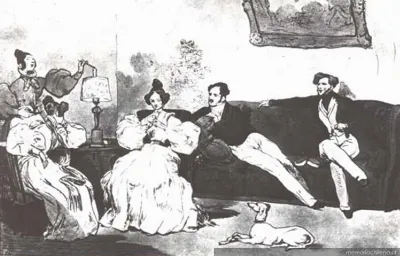 Tertulia en la casa del coronel Eduardo Gutike en Talca, 1836 — 1836 | Chile de Ayer
