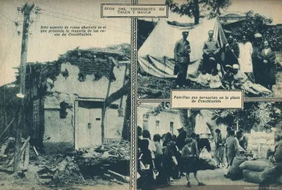 Ecos del terremoto en Talca y Maule: daños y escombros en Constitución, 1928 — 1928 | Chile de Ayer