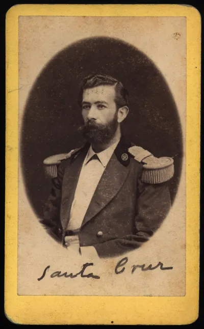 Ricardo Santa Cruz Vargas, retrato de medio cuerpo con uniforme, hacia 1880 — 1880 | Chile de Ayer