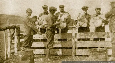 Obreros de la Estancia Las Lagunas, Magallanes, 1920 — 1920 | Chile de Ayer