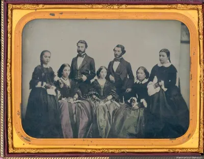 Grupo de personas, hacia 1850 — 1850 | Chile de Ayer