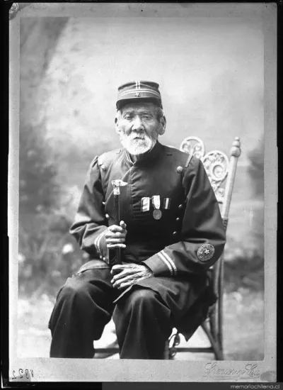 Veterano de guerra, hacia 1880 — 1880 | Chile de Ayer