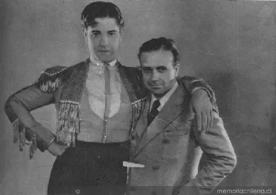 Carlos Borcosque junto a Ramón Novarro, ca. 1930 — 1930 | Chile de Ayer