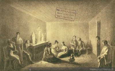 Tertulia and mate party, 1824 — 1824 | Chile de Ayer